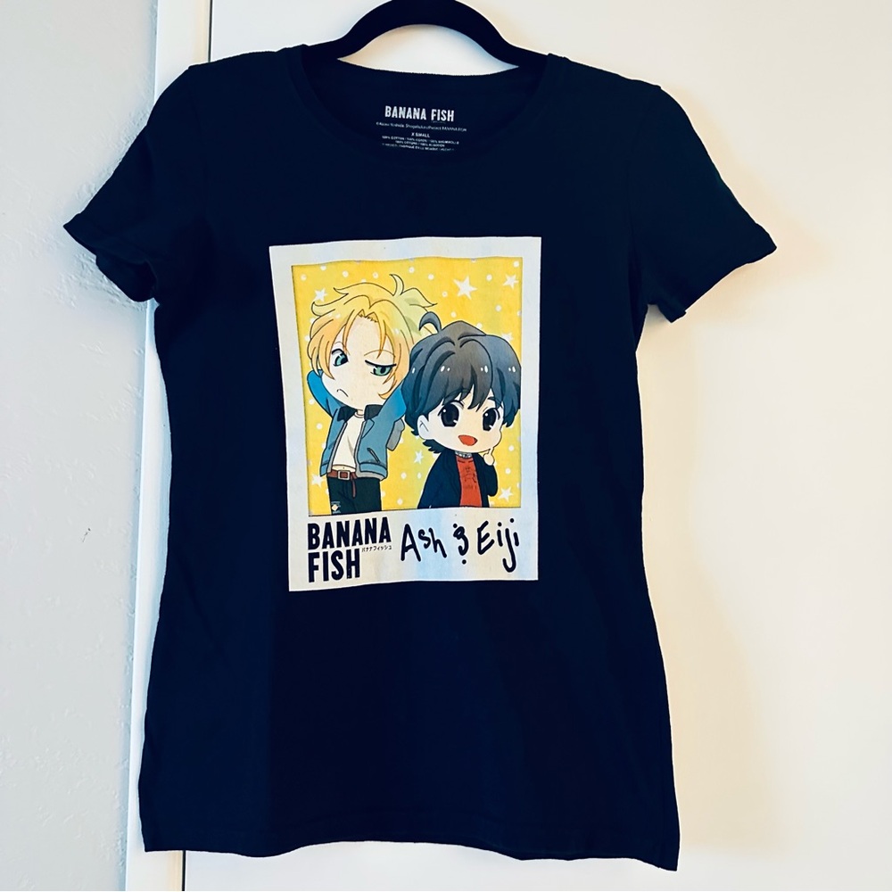 Banana Fish /Juniors XS /Ash & Ejii Chibi Graphic Tee Anime